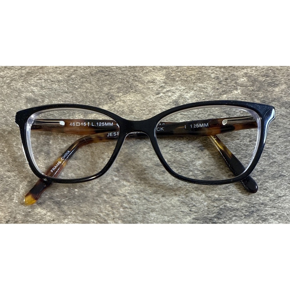Jessica McClintock JMK 4803 Cat Eye Eyeglass Frames Black Laminate 46-15-125-32